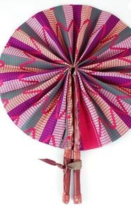Ankara Folding Leather Fan